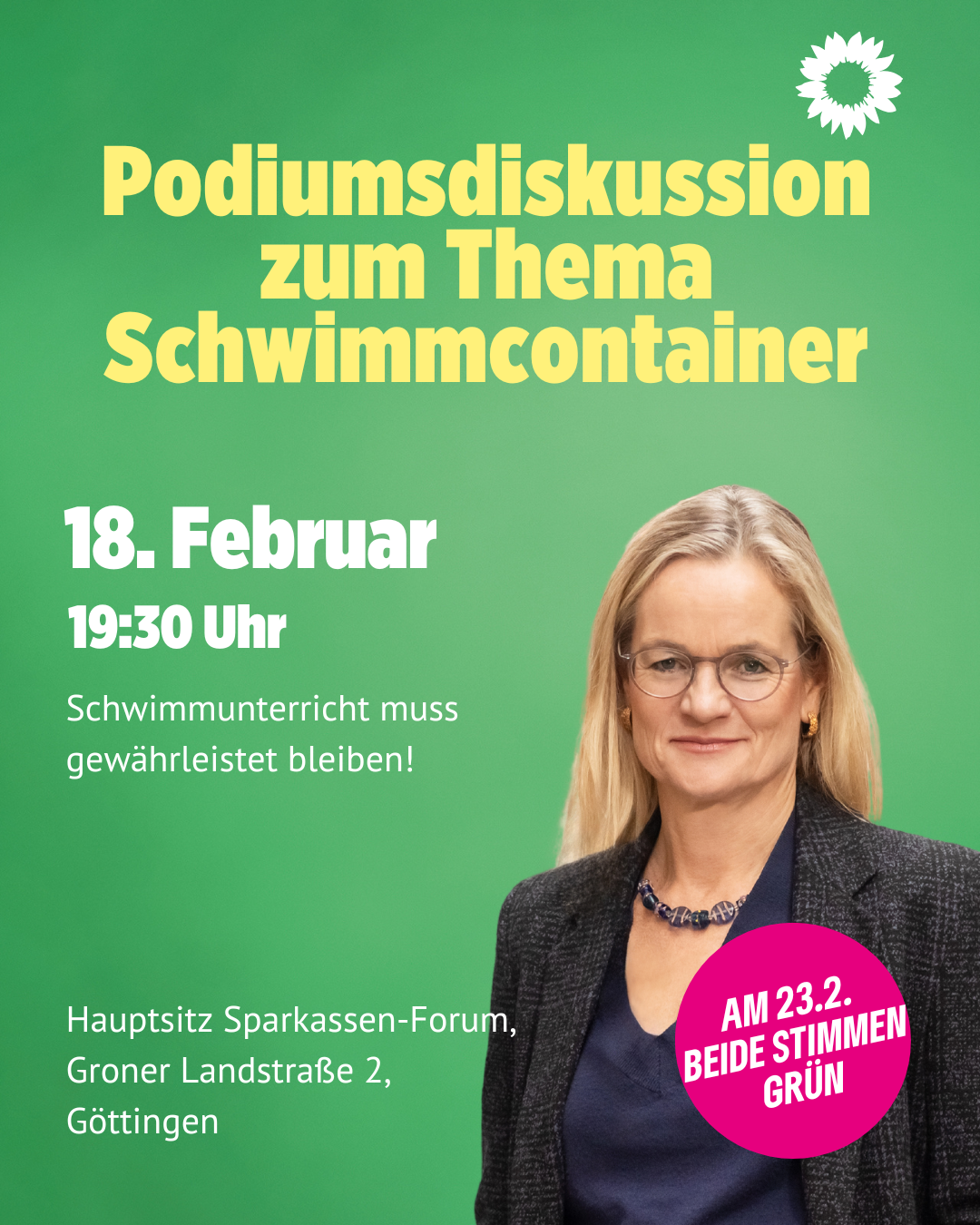 Podiumsdiskussion zum Thema Schwimmcontainer