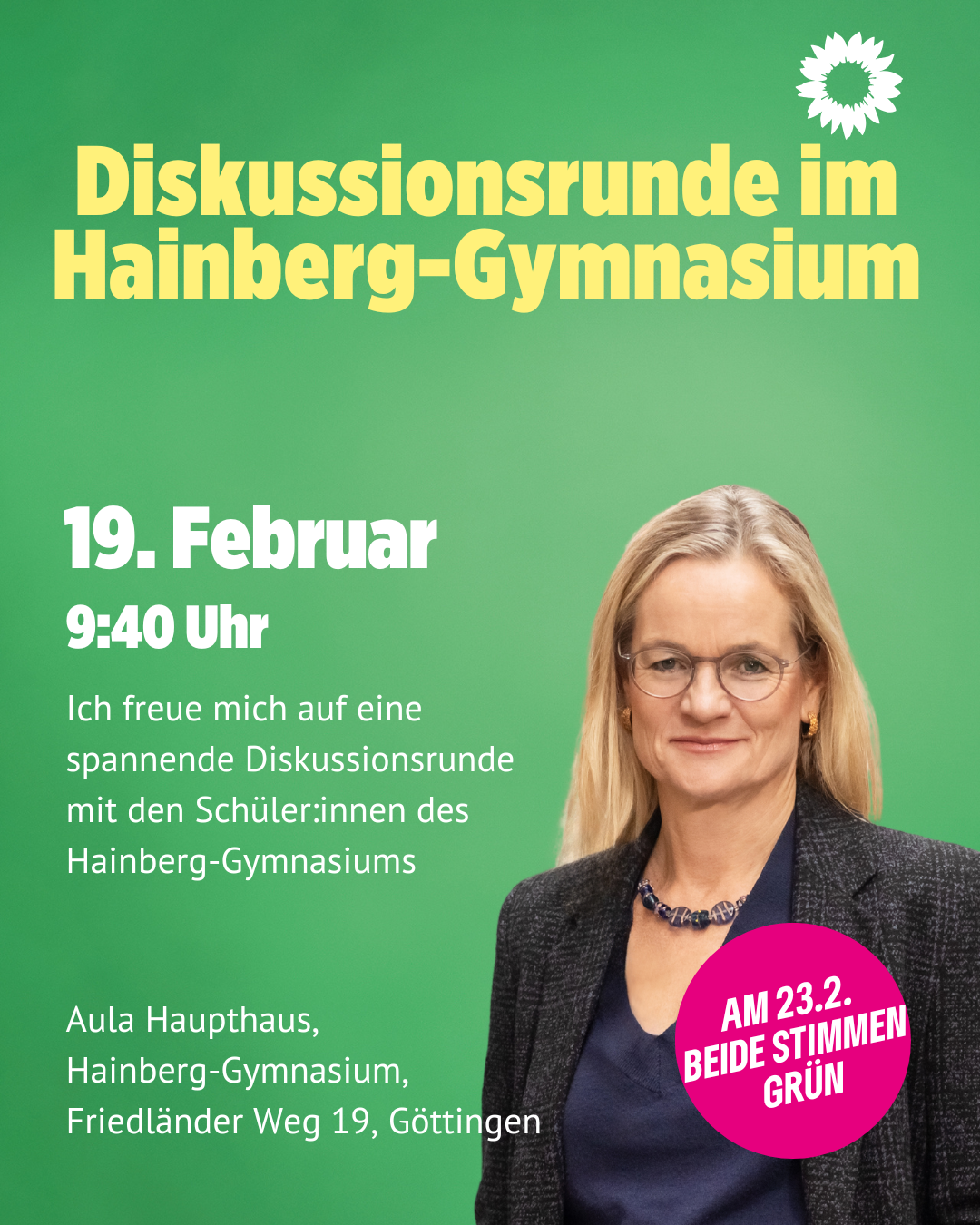 Diskussionsrunde im Hainberg-Gymnasium